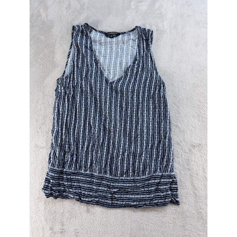 Liverpool Tank Top Womens Size Medium Blue Sleeveless V-Neck Casual